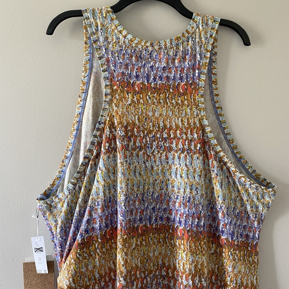 Daily Practice Anthropologie Tank Maxi Dress 3X Ruched Boho Beachy Resort Hippie - Picture 9 of 16